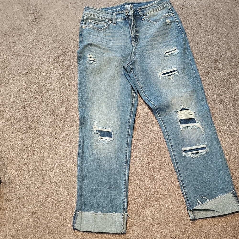 Distressed Blue Jeans